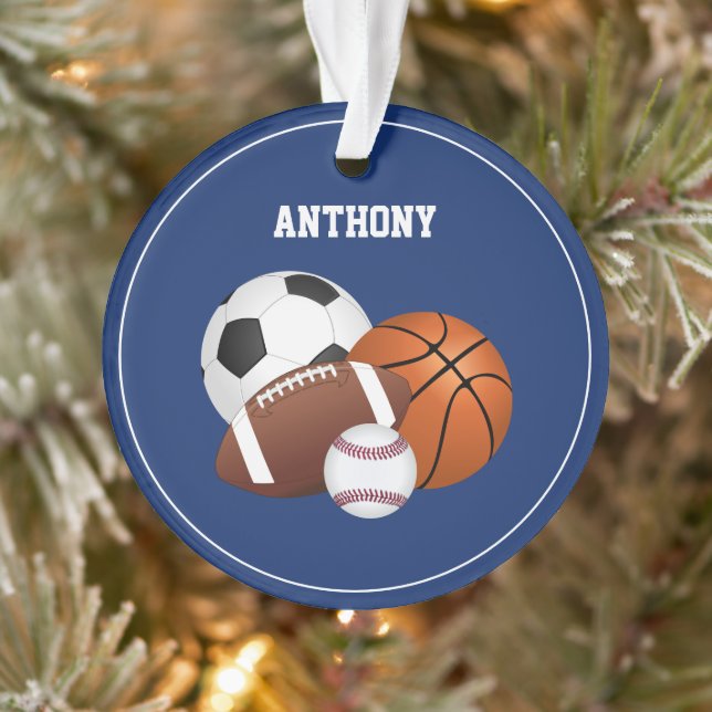 Blue Sports Custom Ornament (Baum)