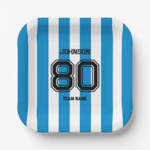 Blue Sports Team Individuelle Name Number Team Gam Pappteller