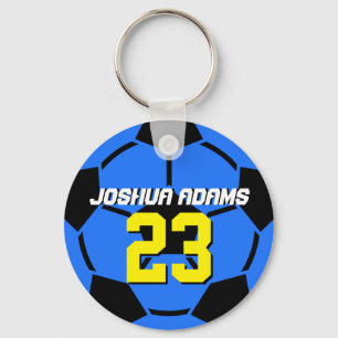 Blue Sports Team Soccer Ball Schlüsselanhänger