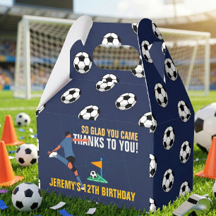 Blue Sporty Soccer Spieler Kick Ball Geburtstag Geschenkschachtel