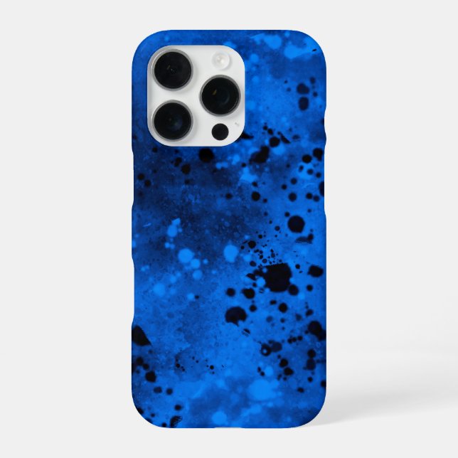Blue Spray Paint Effect iPhone 16 Fall Hülle (Rückseite)