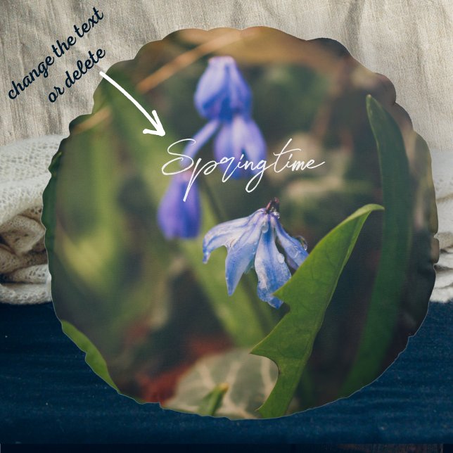 Blue Spring Blume Rundes Kissen (Von Creator hochgeladen)