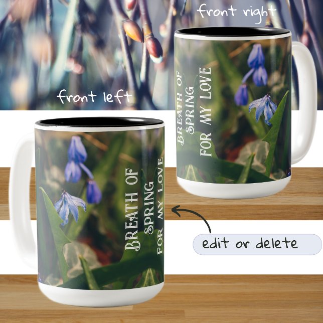 Blue Spring Blume Zweifarbige Tasse (Von Creator hochgeladen)