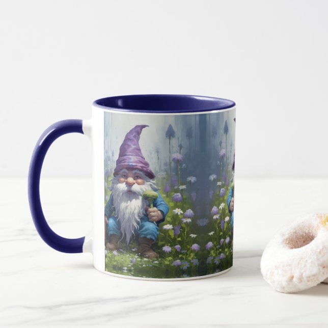 Blue Spring Garden Gnome Tasse (Mit Donut)
