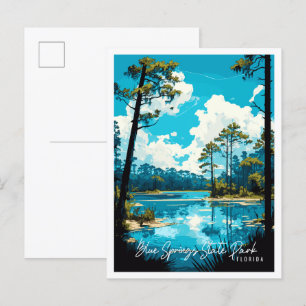 Blue Springs State Park Florida Reise Vintage Postkarte