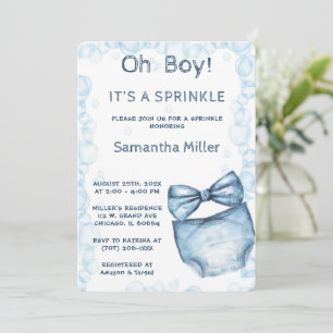 Blue Sprinkle Baby Dusche bestellbar Einladung