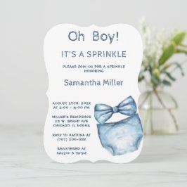 Blue Sprinkle Baby Dusche bestellbar Einladung