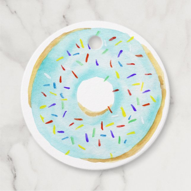 Blue Sprinkle Donut Baby Dusche Danke Geschenkanhänger (Vorderseite)