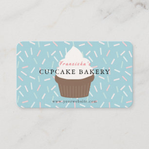 Blue Sprinkles Cupcake Bakery Business Card Visitenkarte