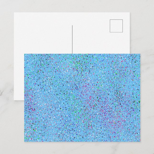 Blue Spritzer Abstrakt Postkarte (Vorne/Hinten)