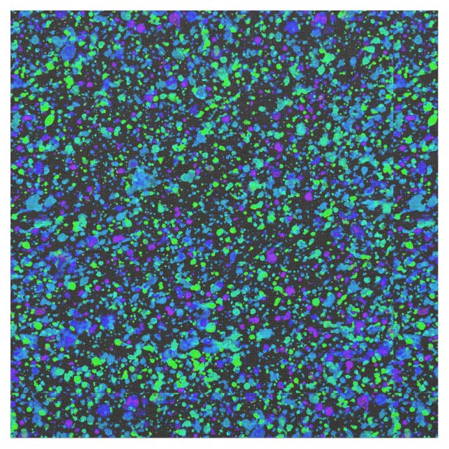 Blue Spritzer - Combed Cotton Fabric Stoff (Nahaufnahme)