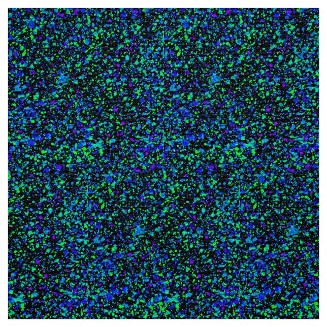 Blue Spritzer - Polyester Weave Fabric Stoff (Muster)