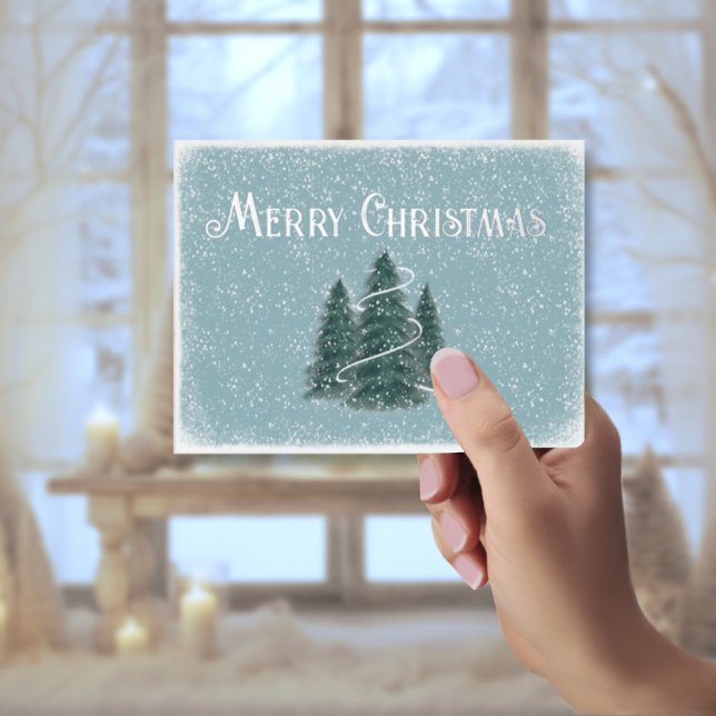 Blue Spruce Foil Weihnachten Postkarte (Von Creator hochgeladen)