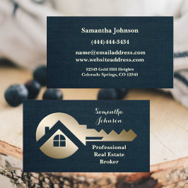 Blue Spruce Gold Key Real Anwesen Business Card Visitenkarte