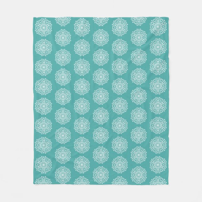 Blue Spruce Mandala Fleecedecke (Vorderseite)