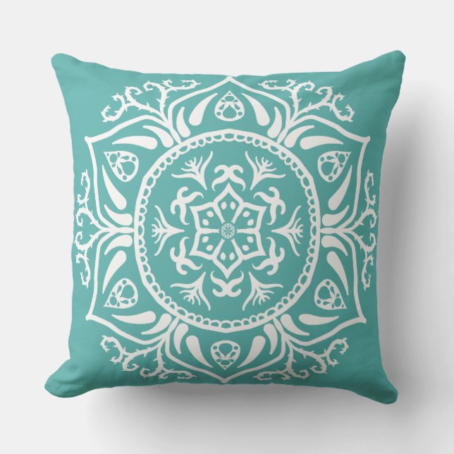 Blue Spruce Mandala Kissen (Vorderseite)