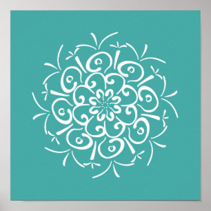 Blue Spruce Mandala Poster