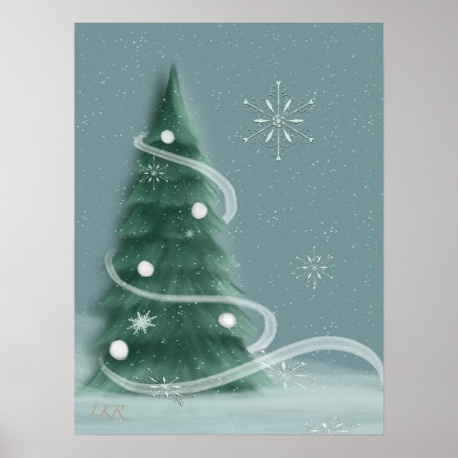 Blue Spruce Weihnachtsbaum Poster (Vorne)