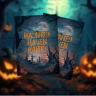 Blue Spuk Haven Halloween-Party Einladung
