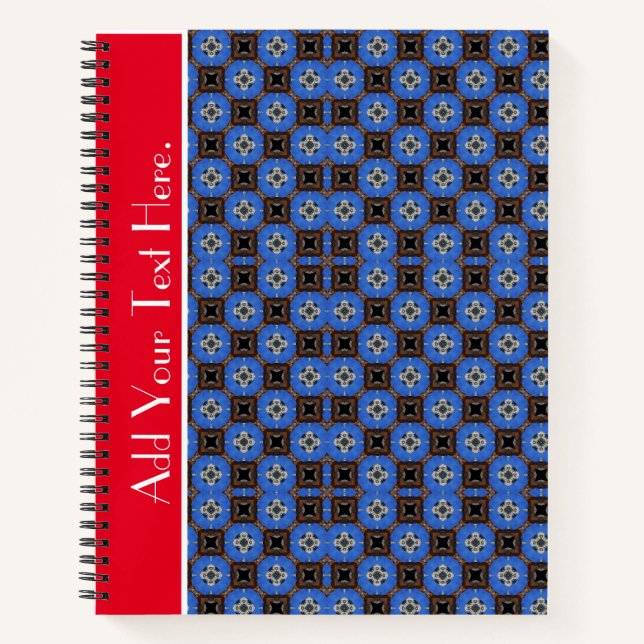 Blue Square Design Spiral Notebook Notizbuch (Vorderseite)