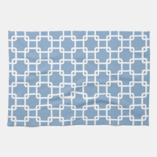 Blue Square Link Pattern Küche Handtücher