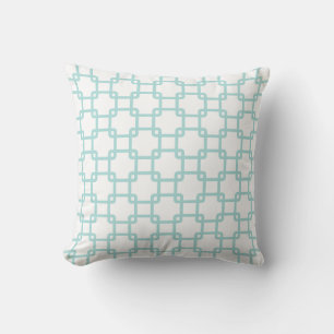 Blue Square Link Throw Pillows Kissen