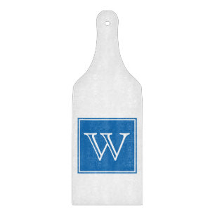 Blue Square Monogram Cutting Board Schneidebrett