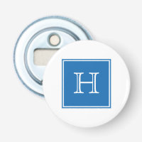Blue Square Monogram Magnet Flaschenöffner