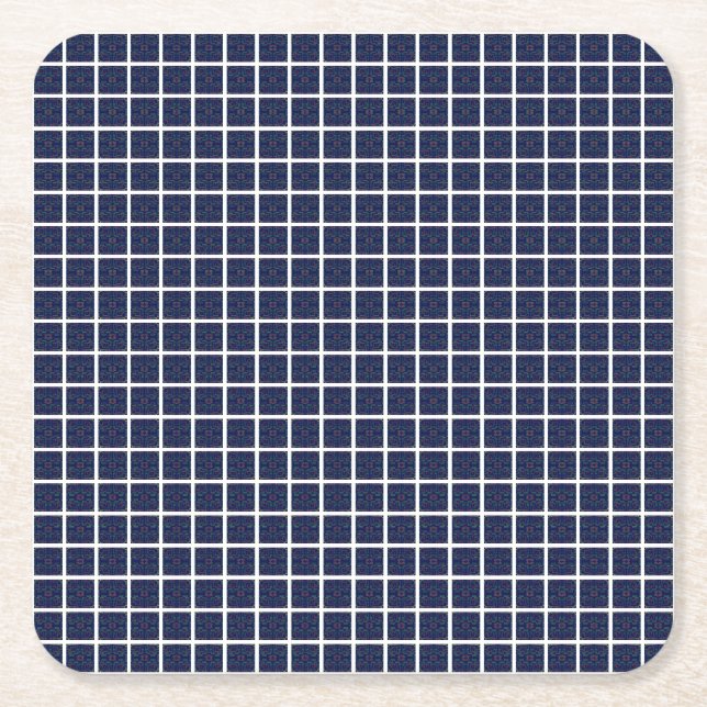 Blue Squares Paper Untersetzer (Vorderseite)