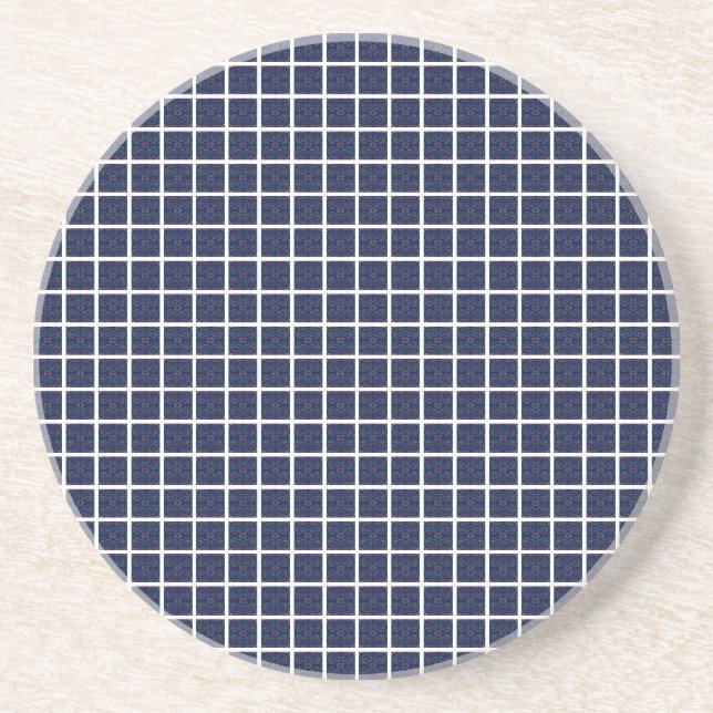 Blue Squares Sandstone Untersetzer (Vorne)