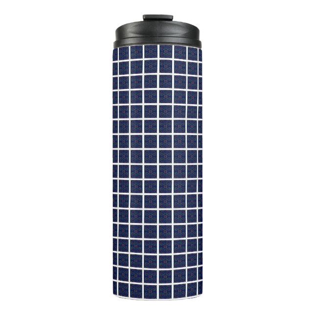 Blue Squares Thermal Tumbler Thermosbecher (Vorderseite)
