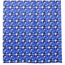 Blue Squarish Pattern Duschvorhang