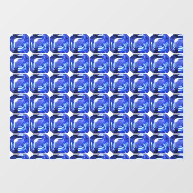 Blue Squarish Pattern Fensteraufkleber (Blatt)