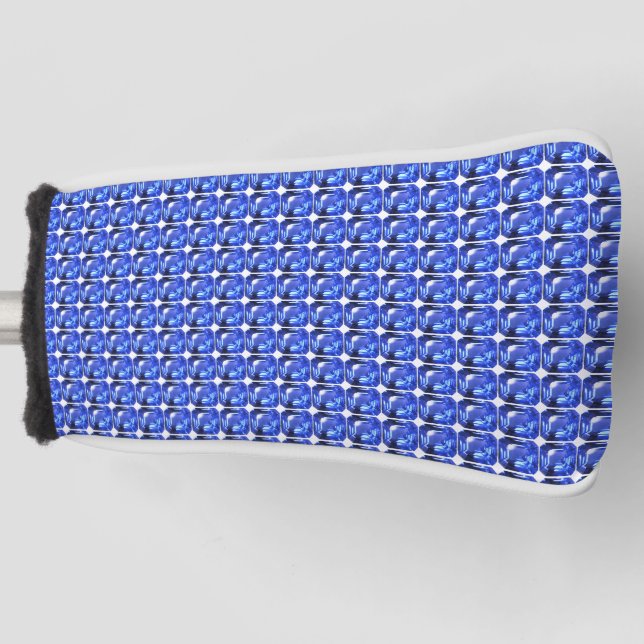 Blue Squarish Pattern Golf Headcover (Vorderseite)