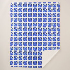 Blue Squarish Pattern Sherpadecke