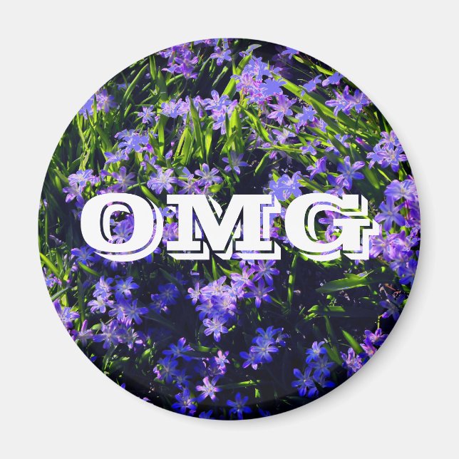 Blue Squill Spring Blumen mit Ihren Buchstaben Magnet (Vorne)