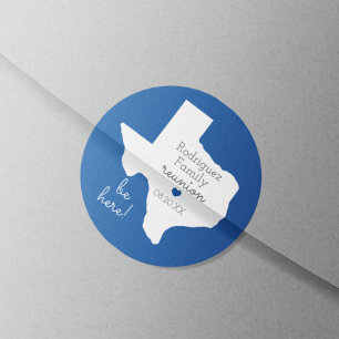 Blue Staat der Texas Family Wiedersehen Runder Aufkleber