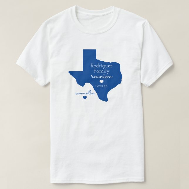 Blue Staat Texas Family Wiedersehen T - Shirt (Design vorne)