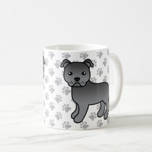 Blue Staffordshire Bull Terrier Niedlich Cartoon D Kaffeetasse