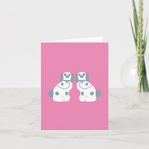 Blue Staffordshire Dogs Karte