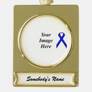 Blue Standard Ribbon Template von Kenneth Yoncich Banner-Ornament Gold