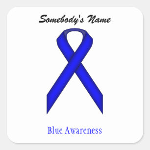 Blue Standard Ribbon von Kenneth Yoncich Quadratischer Aufkleber