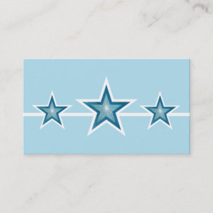 Blue Star 3 Sterne Visitenkarte blass blau