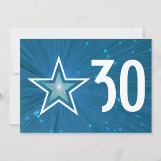 Blue Star 'Age' Geburtstagseinladung Weiß zurück Einladung