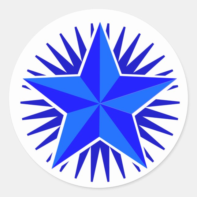 Blue-Star-Aufkleber Runder Aufkleber (Vorderseite)