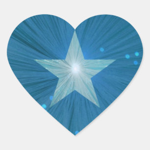 Blue Star Aufkleber Star Herz