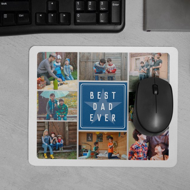 Blue Star Bester Vater je Fotolage Mousepad (Von Creator hochgeladen)