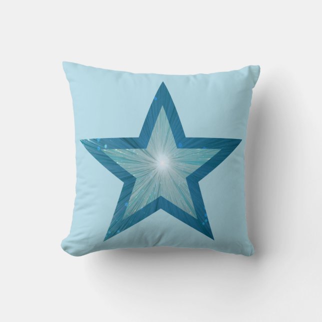 Blue Star blass blau vierblau hinten Kissen (Vorderseite)