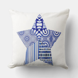 BLUE STAR COLLAGE (ein Stern mit weißem Hintergrun Kissen