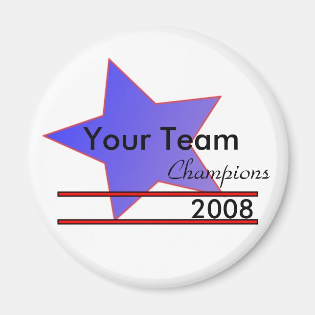Blue Star Custom Team Champions Kühlschrankmagnet Magnet (Vorne)